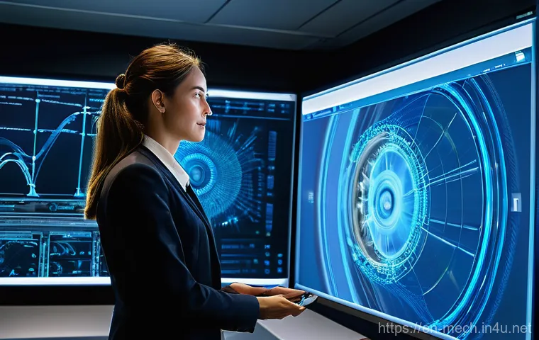 기계공학 컴퓨터수치해석 - **Image Prompt 1: Aerospace Engineer with Virtual Jet Engine**
"A highly detailed, realistic ima...