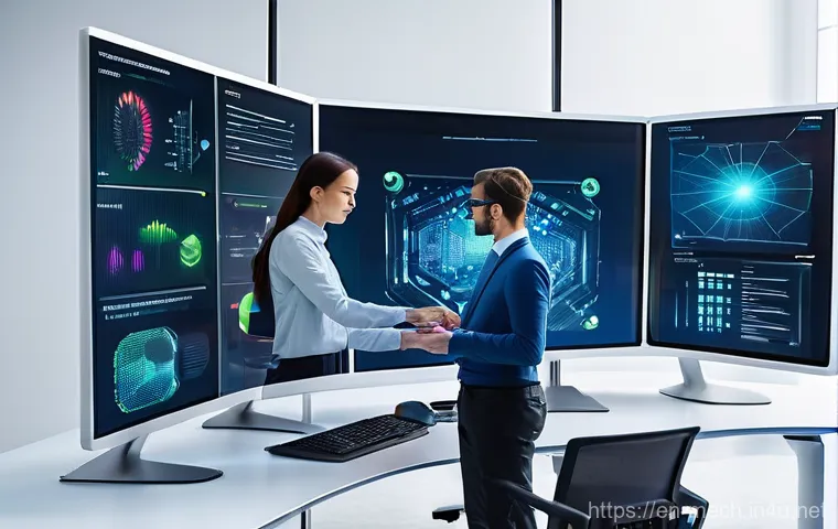 기계공학 기계시스템설계 - **Prompt: Futuristic AI-Driven Generative Design Session**
"A diverse team of mechanical enginee...