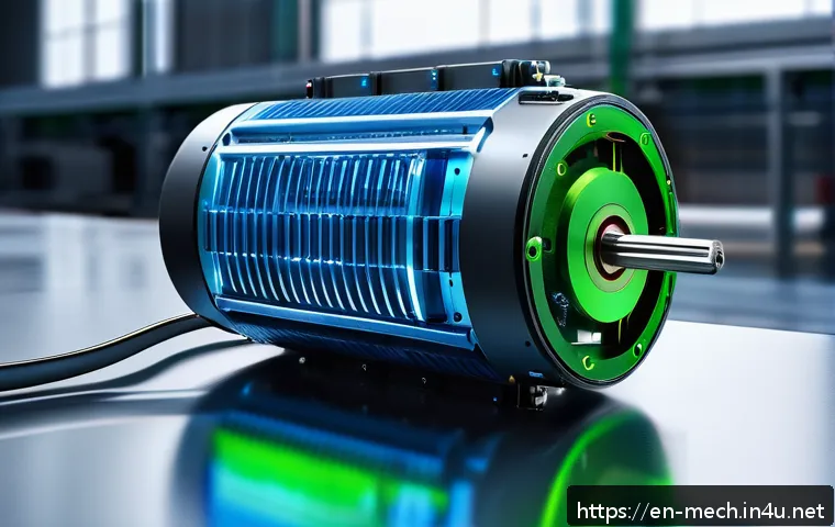 기계공학 서보시스템 - A highly detailed close-up of a modern brushless DC servo motor integrated within a sleek industrial...