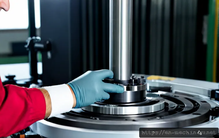 Home 17 기계공학 기계동력학 - Photorealistic mechanical engineering dynamics laboratory, close view of a polished steel rotor moun...